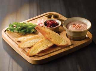 Wooden trays and stoneware dishes from Igneous line allow to create and serve various degustation sets.