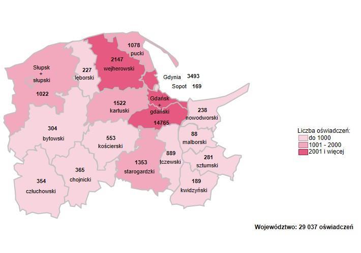 , ze względu na wdrażanie nowej procedury składania oświadczeń, pracodawcy złożyli znacznie mniejszą liczbę oświadczeń niż w miesiącach następnych (do ewidencji wpisano 5,4 tys.). W lutym br.