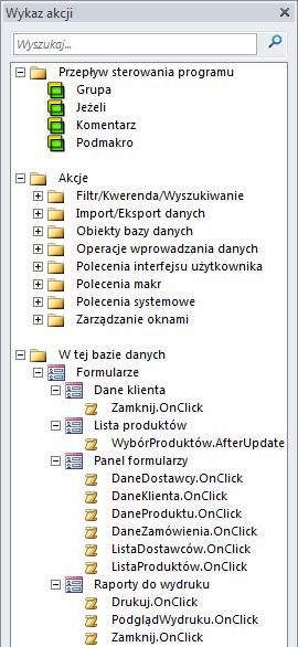 Makro zbudowane jest z akcji, które odpowiadają instrukcjom stosowanym w programie języka VBA. Istnieje możliwość przekonwertowania makra na procedurę tego języka.