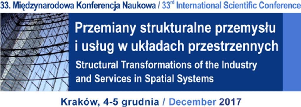 Sprawy Zakładowe Zakład Geografii Społeczno-ekonomicznej W dniach 4 5 grudnia 2017 r. dr Paweł Brezdeń uczestniczył w 33. Międzynarodowej Konferencji Naukowej nt.