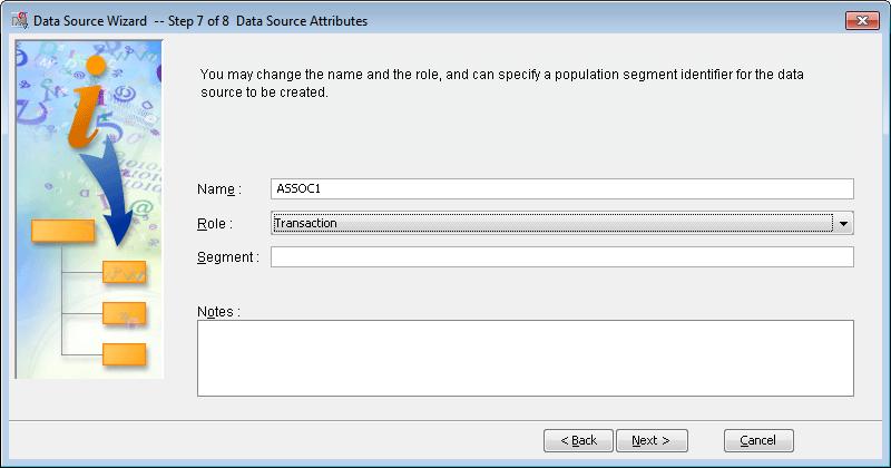W Data Sources deklarujemy zbiór ASSOC1