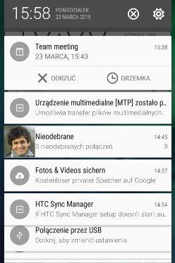 37 Pierwszy tydzień korzystania z nowego telefonu Powiadomienia Panel powiadomień Ikony powiadomień informują o nowych wiadomościach, wydarzeniach kalendarzowych, alarmach oraz trwających