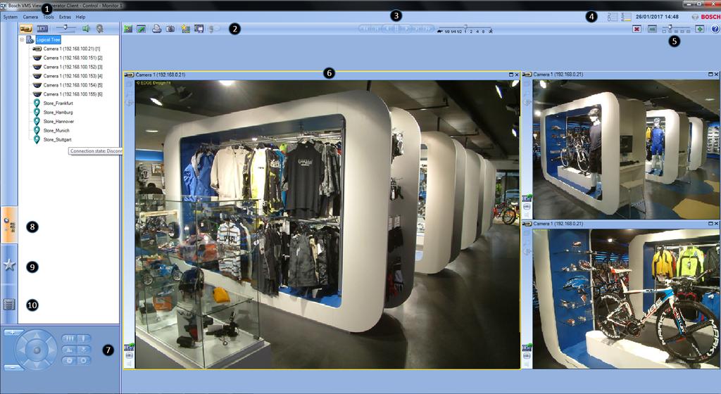 10 2 pl Wstęp Bosch Video Management System Wstęp Program Bosch VMS Viewer jest sieciową aplikacją dozoru wizyjnego do oglądania na żywo i odtwarzania obrazów z sieci dołączonych kamer i