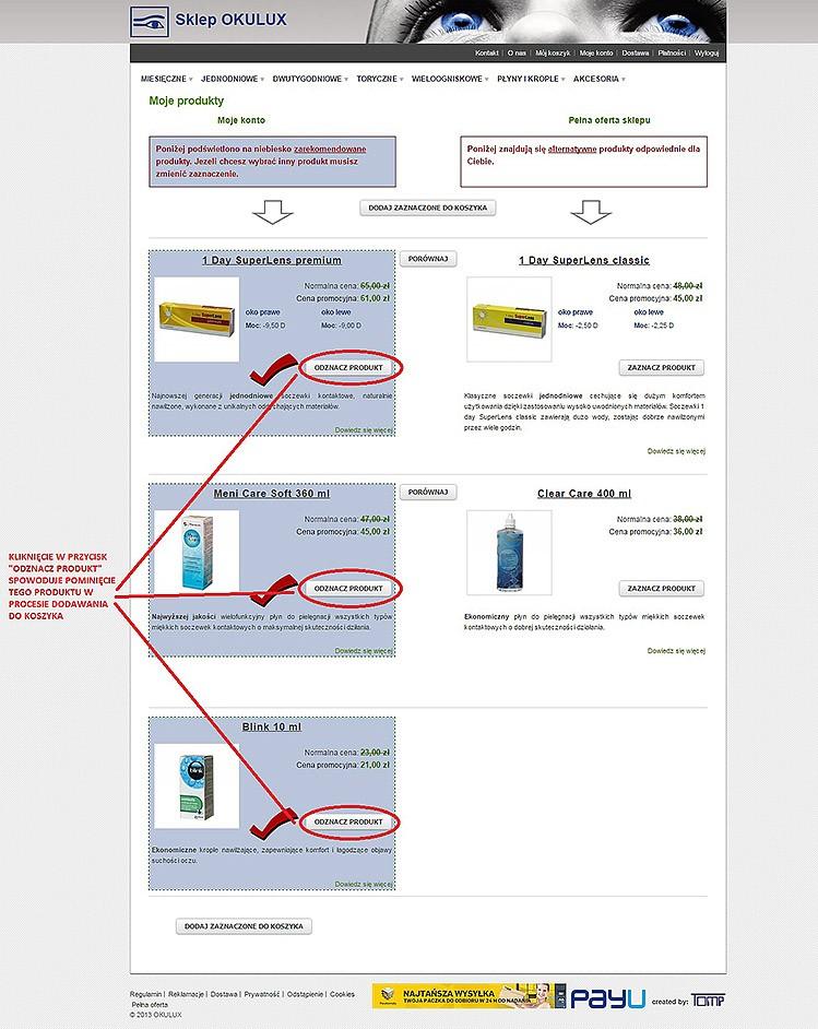 Jeśli nie chcemy by któryś produkt z zarekomendowanych