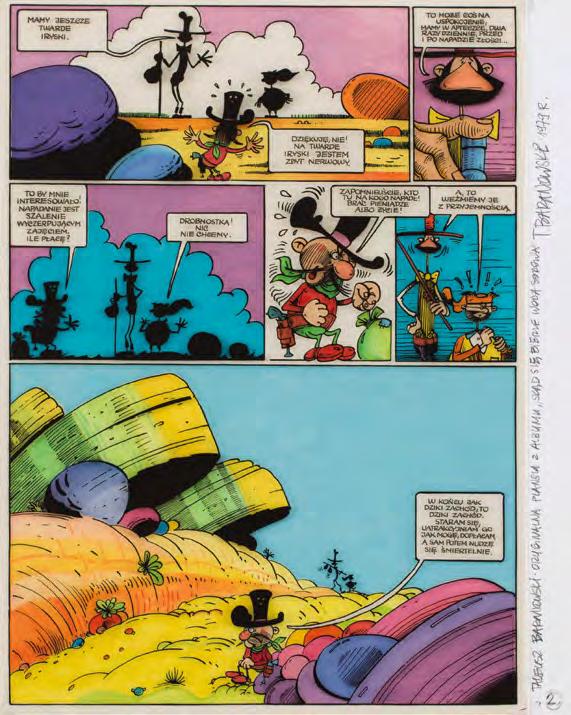 40 Tadeusz Baranowski (ur. 1945) "Skąd się bierze woda sodowa", plansza komiksowa nr 8, 1979 r.