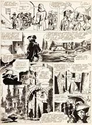 56 Tadeusz Raczkiewicz (ur. 1949) "Kawaler de Lagardere", plansza komiksowa nr 8, lata 80. XX w.