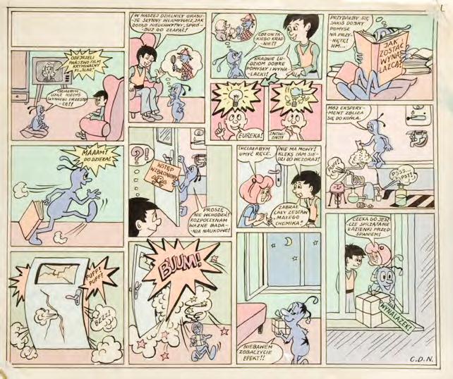 59 Szarlota Pawel (ur. 1950) Jonka, Jonek i Kleks - Telemania, plansza komiksowa, 1974 r.