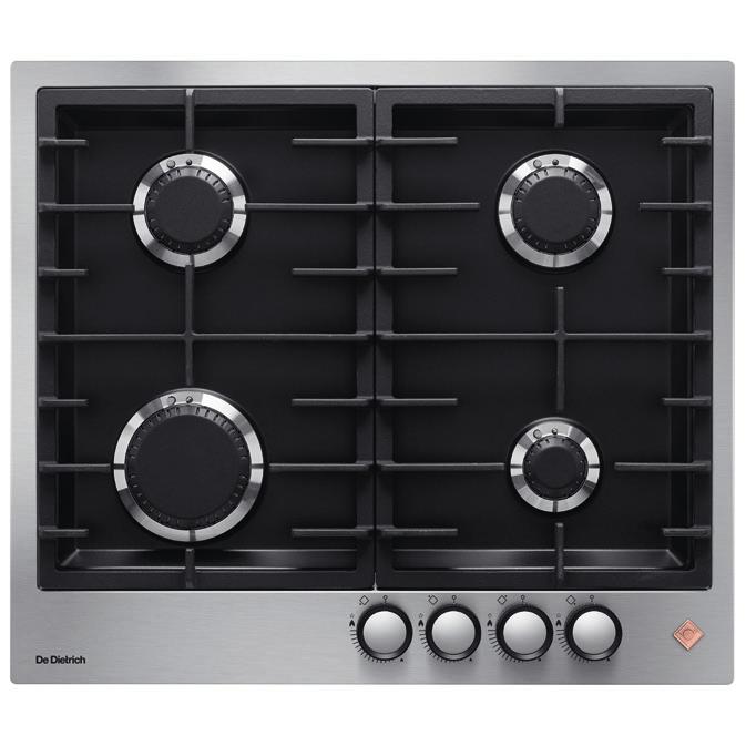 PŁYTA GAZOWA 60 CM DPE7620XF Wykończenie: stal nierdzewna+czarne szkło Szerokość 60 cm 4 palniki gazowe Tylny lewy 1,75 kw Tylny prawy 1,75 kw Przedni lewy 3 kw Przedni prawy 1 kw Całkowita moc