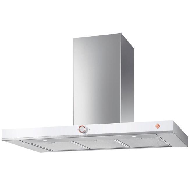 OKAP KOMINOWY PRZYŚCIENNY 90 CM DHB7952X Wykończenie stal nierdzewna + czarne szkło Obudowa Slim o wysokości 6,5 cm Klasa energetyczna A+ Maksymalna wydajność 702 m 3 /h Poziom głośności: 53-62 db(a)