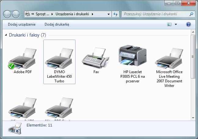Drukowanie poprzez sieć Aby udostępnić drukarkę (Windows 7) 1 W menu Start wybierz polecenie Urządzenia i faksy. Zostanie wyświetlony panel sterowania Urządzenia i faksy.