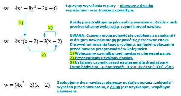 3) grupowanie wyrażeń WARUNEK: Liczba wyrażeń musi być parzysta (minimalnie muszą występować cztery wyrażenia).