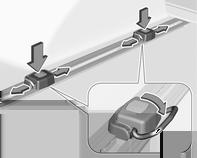 Wykorzystywanie zaczepów stabilizacyjnych tylnych foteli są złożone, siatka zabezpieczająca może być zamontowana za przednimi fotelami. Za siatką zabezpieczającą nie mogą znajdować się pasażerowie.
