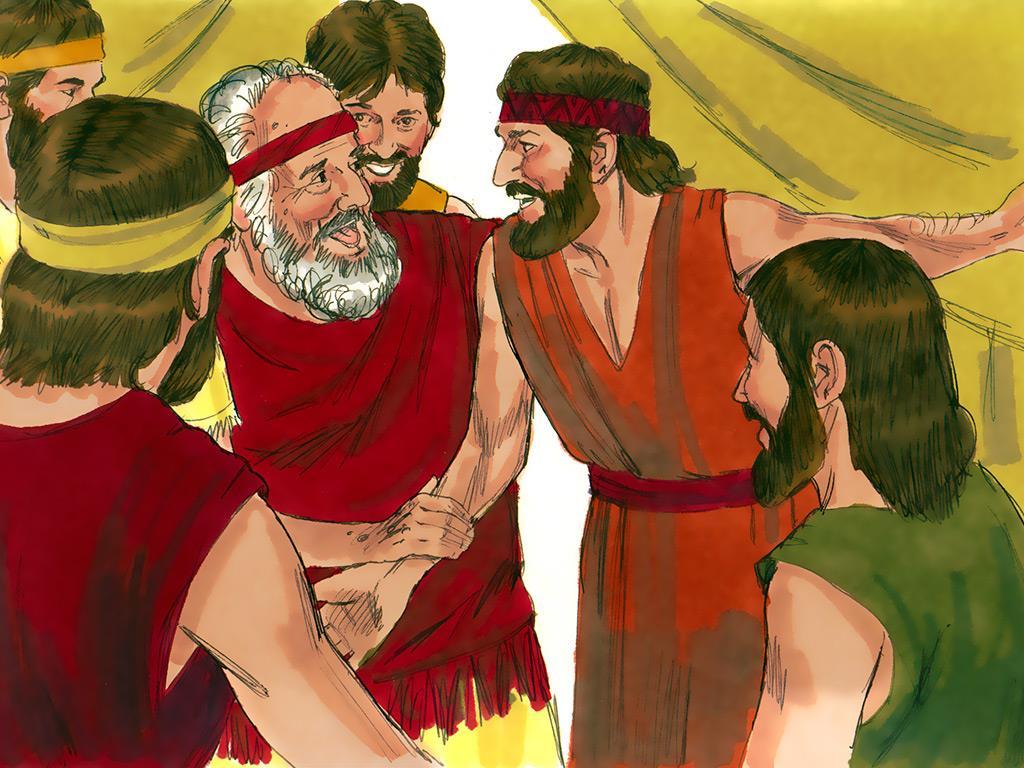 Bracia Józefa wrócili do swojego ojca Jakuba i powiedzieli: - Józef żyje i jest władcą całego Egiptu! Ale Jakuba nie poruszyła ta wiadomość i wcale im nie wierzył.