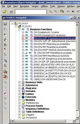 Repository Object Navigator Służy do przeglądania i