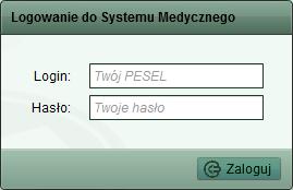 1. Logowanie do systemu Przed rozpoczęciem pracy z aplikacją e-opieka należy się zalogować podając swój numer PESEL jako login oraz wpisując ustawione wcześniej hasło.