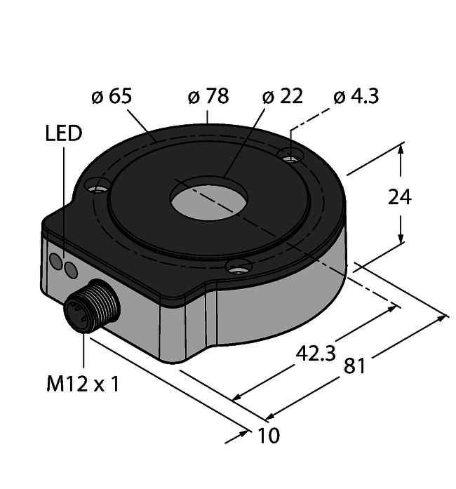 RI360P0-EQR24M0- INCRX2-H1181 Enkoder bezkontaktowy w obudowie ze stali nierdzewnej Inkrementalny Typ ID number 1590912 Measuring principle Max.