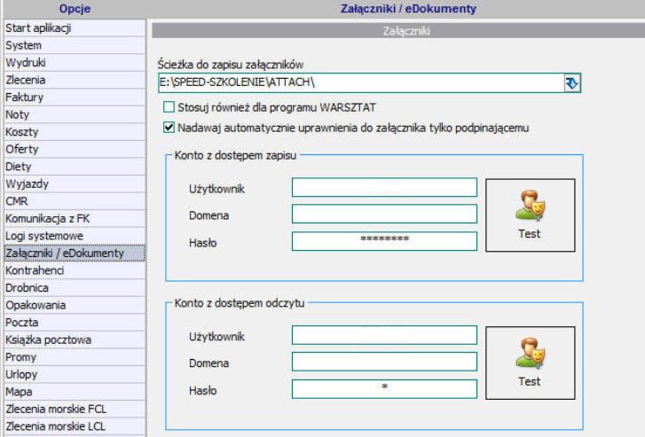 Dodano możliwość skonfigurowania programu tak, aby pozwalał na odczyt/zapis załączników,