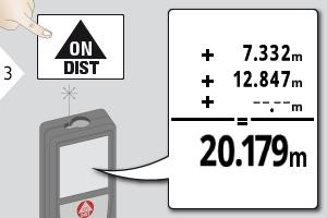 Obsługa Dodawanie/odejmowanie Kolejny pomiar zostanie dodany