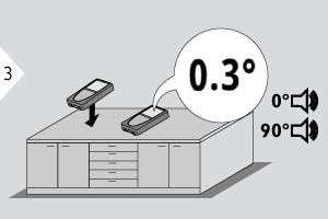 Obsługa Poziom Wyświetla nachylenie w zakresie 360.