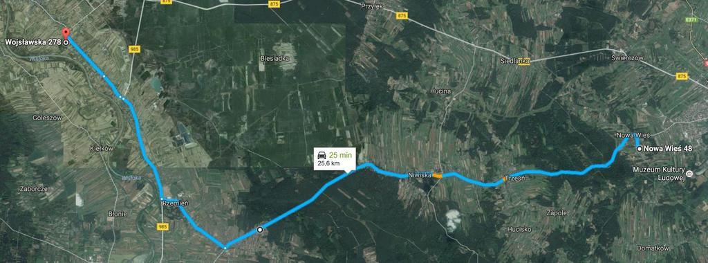 Godzina dowożenia rano: 7: 20 Godzina odwożenia po południu 14 : 30 Liczba uczniów 4 uczniów. Przystanki: 1. Nowa Wieś 48 2.