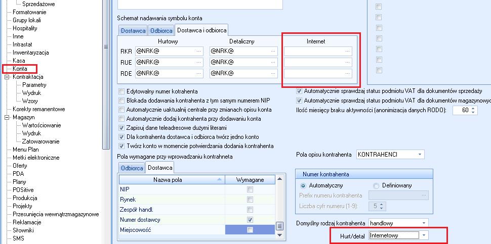 Strona 2 z 5 odpowiednie pole z końcówką: _QR. Wielkość bitmapy możemy ustalić w edytorze wydruku: QR Code (powiększenie). Dodano nową grupę kontrahentów INTERNET.