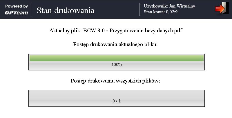 Ekran Ustaw i drukuj pojawia się po wciśnięciu przycisku na Ekranie Drukowania.