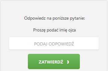 Formatka aktywacji konta. Następny krok to podanie imienia ojca w celu dodatkowej weryfikacji użytkownika. Rys 3. Formatka wprowadzania imienia ojca podczas aktywacji konta.