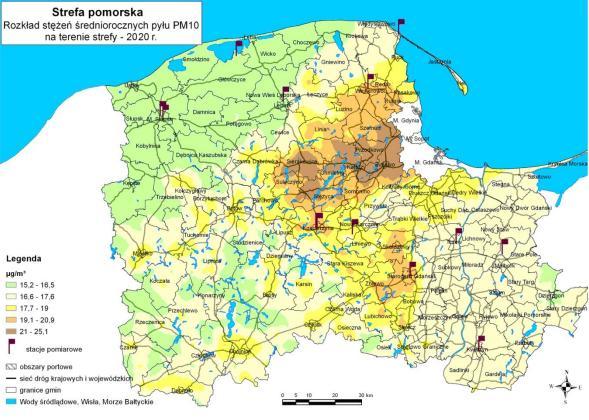 Tabela 10 Redukcja pyłu PM10 z emisji liniowej na obszarze Gminy Miejskiej Starogard Gdański emisja PM10 rok emisja PM10 rok powiat stopień redukcji Gmina bazowy 2011 gminy prognozy 2020 [Mg/rok] %