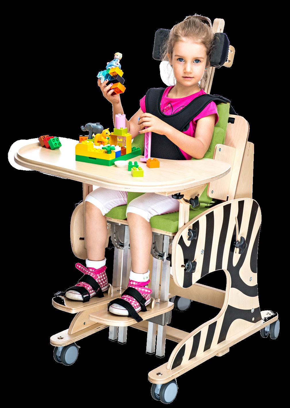 ZEBRA Fotelik rehabilitacyjny ZEBRA przeznaczony jest dla dzieci i młodzieży ze znacznymi deficytami narządu ruchu, które nie nabyły umiejętności samodzielnego siedzenia lub mają znaczne trudności z