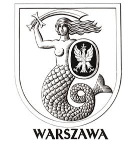 LOGO SYMBOL Herb Warszawy pół-kobieta, pół-ryba, syrenka z mieczem i
