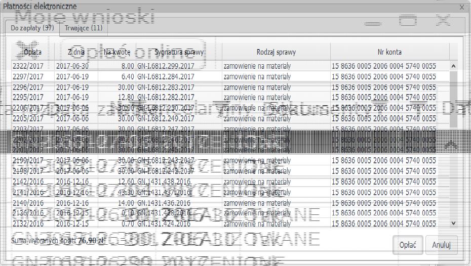 , znajdujący Z pozycji tego okna możemy również dokonać płatności elektronicznej za