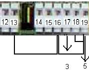 Zacisk 17(FAP) należy połączyć z zaciskami 19(COM) i 13(TEST).