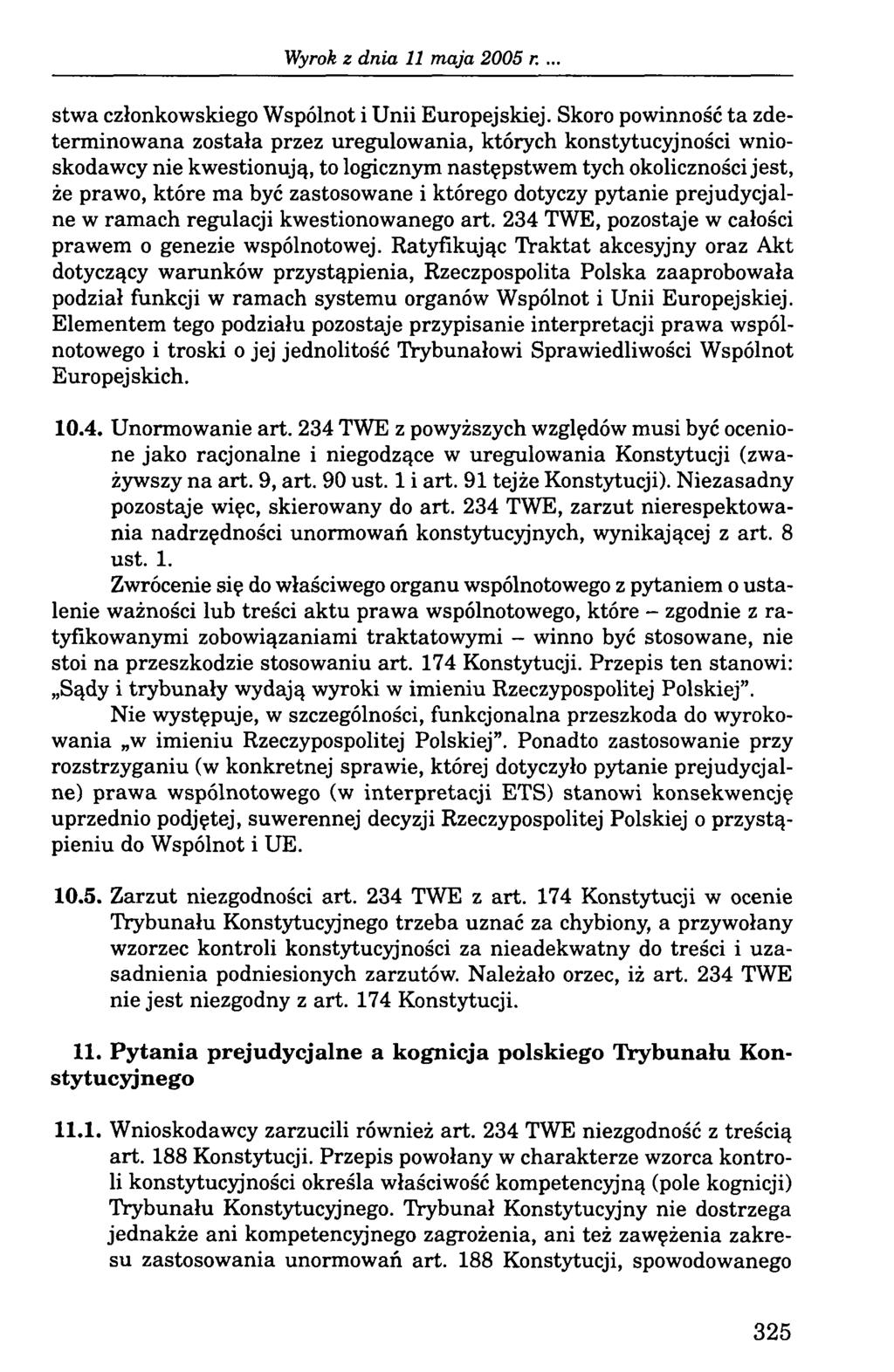 Wyrok z dn ia 11 m aja 2005 r. stwa członkowskiego Wspólnot i Unii Europejskiej.