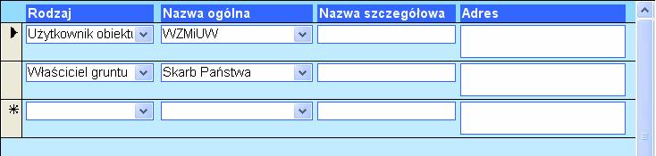 Strona Inne nazwy pozwala na wprowadzenie innych nazw odnoszących się do edytowanego obiektu wraz z podaniem źródła tej nazwy.