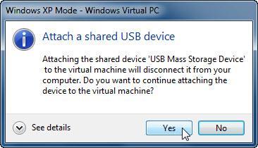 Krok 5 Podłącz dysk flash USB z aplikacjami systemu Windows XP do portu USB w komputerze. Kliknij menu USB> USB Mass Storage Device.