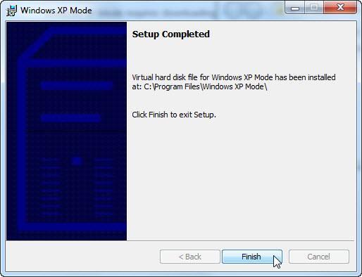 Pojawi się ekran "Instalacja zakończona". Kliknij Zakończ. Krok 3 Kliknij dwukrotnie ikonę aplikacji System Windows XP Mode (Uwaga: plik może być różny: Windows6.