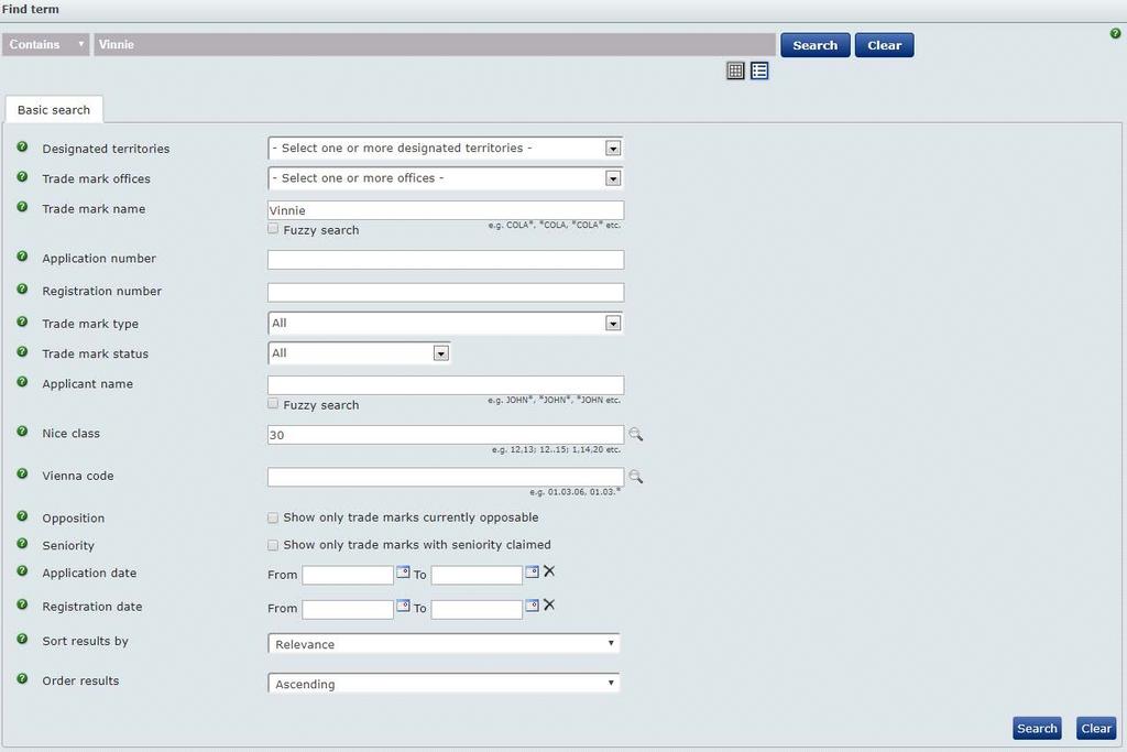 Brand Database WIPO klikając na odpowiedni link na tej stronie.