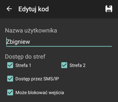Zatwierdzenie zmian odbywa się poprzez dotkniecie ikony: Edycja