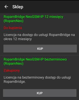 Str. 26 Zakupy w aplikacji 5. Zakupy w aplikacji Z aplikacji można korzystać bezpłatnie w trybie lokalnym oraz zdalnie w przypadku posiadania stałego adresu IP i przekierowaniu portu na routerze.