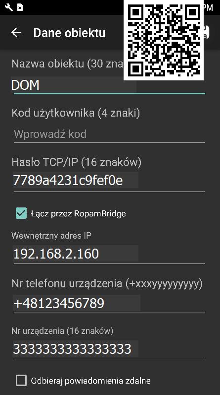 karty SIM zainstalowanej w systemie, - znajomość hasła użytkownika z uprawnieniami do logowania dla aplikacji, - znajomość klucza szyfrowania TCP/IP, - znajomość ID urządzenia, Do sterowania centralą