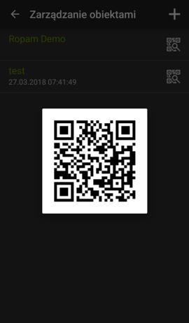 piktogramu symbolizującego kod QR. Po wywołaniu funkcji skanowania pojawi się obraz z aparatu urządzenia, teraz wystarczy aparat nakierować na wygenerowany kod.