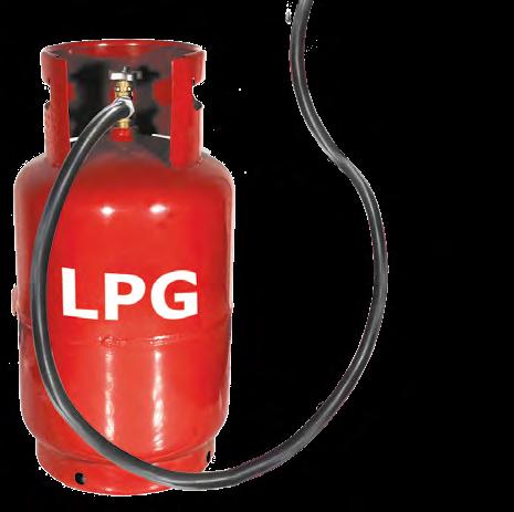 Zasilanie urządzenia odbywa się za pomocą paliw płynnych benzyny lub gazu LPG.