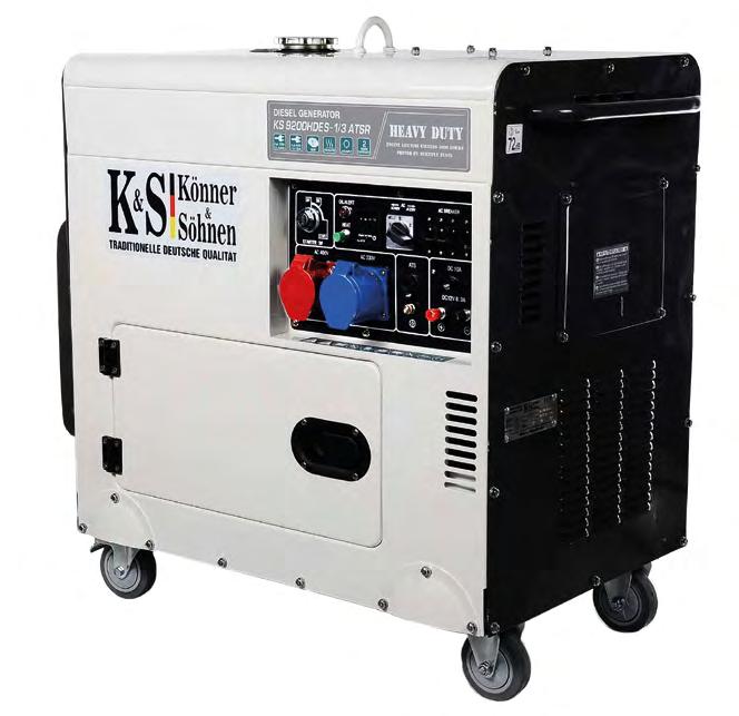 GENERATORY DIESLOWSKIE SERIA «HEAVY DUTY SILENT» W sezonie 2018 asortyment generatorów dieslowskich serii «HEAVY DUTY» uzupełniono ekskluzywnym modelem KS 9200HDES -1/3 ATSR serii «SILENT».