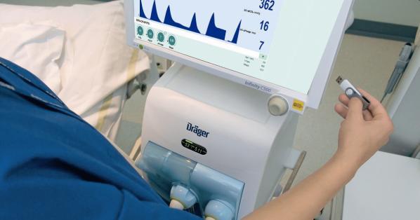 6 cm Bezpośredni dostęp do Trendów i Logbooka parametrów pacjenta i nastawów