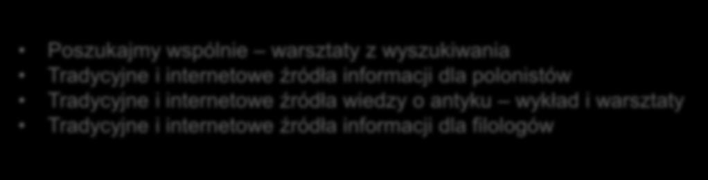 internetowe źródła informacji dla polonistów Tradycyjne i internetowe źródła wiedzy o antyku wykład i warsztaty Tradycyjne i internetowe źródła informacji dla filologów