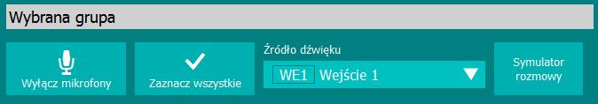 2.1.7. Wybrana grupa Obszar Wybrana grupa zawiera przyciski służące do sterowania pracą w ramach wybranej grupy lub pary.