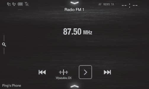 Instrukcja obsługi Radio/RDS Obsługa Radio/RDS Przycisk programu Przy krótkim dotknięciu wyświetla zaprogramowane stacje.