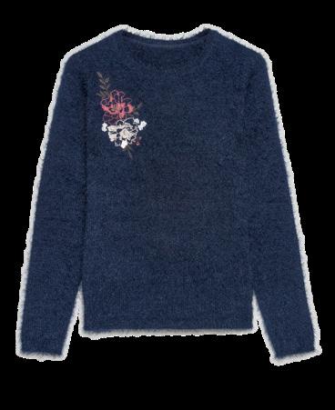haftowaną aplikacją, kolory: 3 bluzka sweter