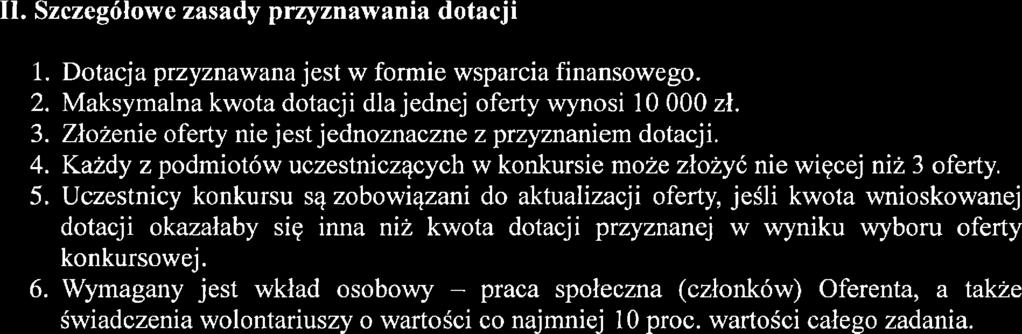 6500,00 zł RAZEM 131 000,00 zł 11. Szczegółowe zasady przyznawania dotacji 2. 3 4. 5 6. Dotacja przyznawana jest w formie wsparcia finansowego.