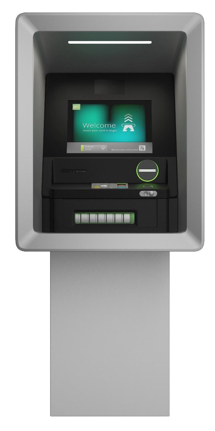 Self Serv 27 Bankomat przezścienny, efektywnie wykorzystujący przestrzeń, idealny do lokalizacji w oddziałach banku jak i poza nimi.